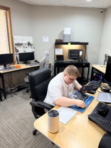Technician evaluating a computer at KC Computer Staff in Blue Springs