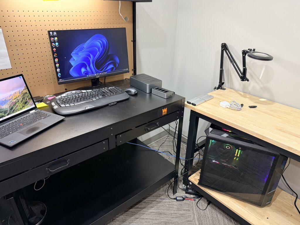 Technician bench during a slow computer diagnosis at KC Computer Staff in Blue Springs