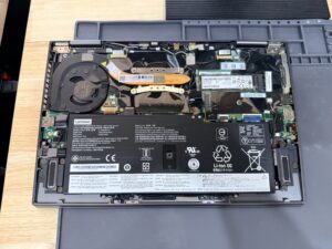 Opened laptop during power diagnosis at KC Computer Staff in Blue Springs